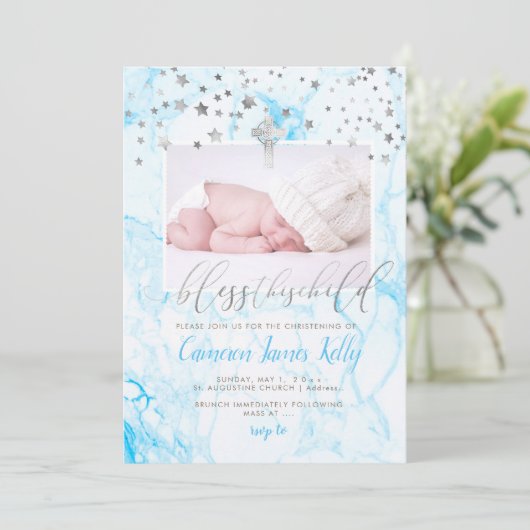 PixDezines ZWES DIT KIND, FAUX SILVER+MARBLE Kaart (Staand voorkant)