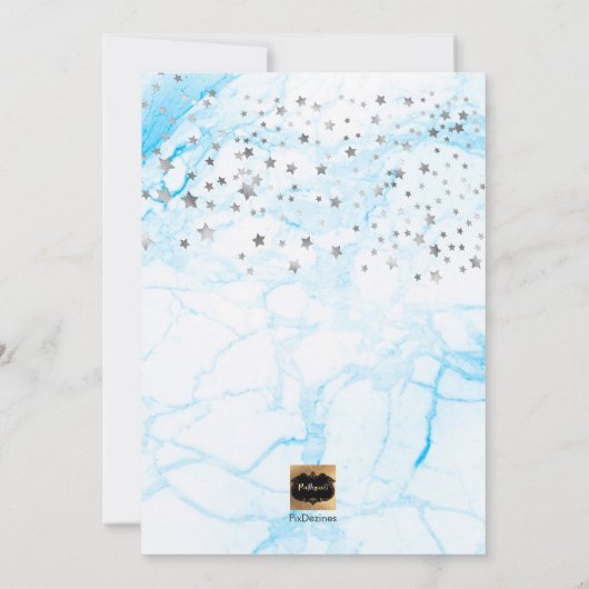 PixDezines ZWES DIT KIND, FAUX SILVER+MARBLE Kaart (Achterkant)