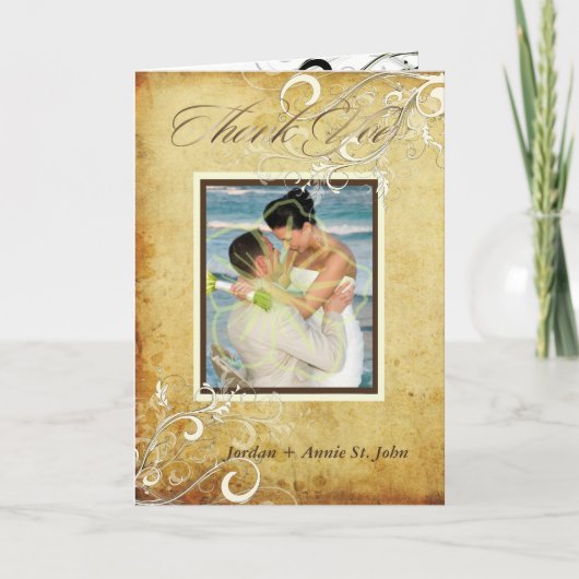 PixDezines Zwirls/Weddenschap Dank u Bedankkaart (Voorkant)