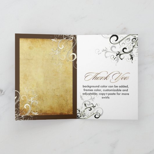 PixDezines Zwirls/Weddenschap Dank u Bedankkaart (Binnen)