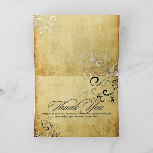 PixDezines Zwirls/Weddenschap Dank u Bedankkaart (Binnen)