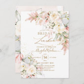 PixDezinesH2 Blush alabaster Rozen Bridal Luncheon Kaart (Voorkant / Achterkant)