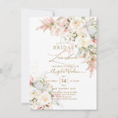 PixDezinesH2 Blush alabaster Rozen Bridal Luncheon Kaart (Voorkant)