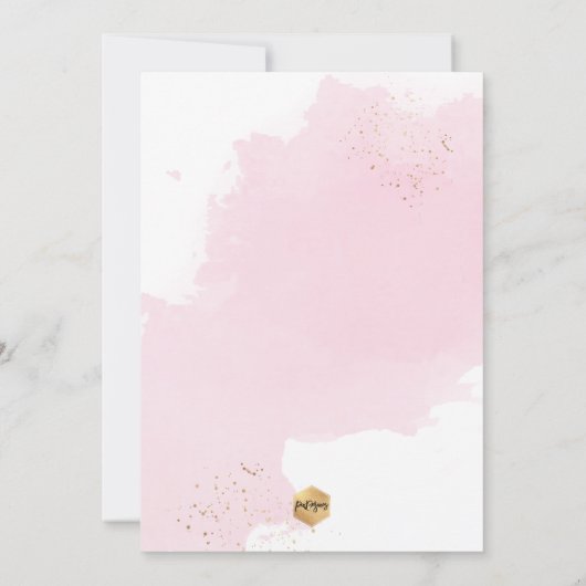 PixDezinesRoze Waterverf doop 2e verjaardag Kaart (Achterkant)