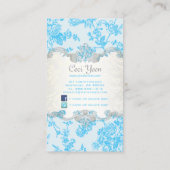 PixDezinves toile/aqua blue rozen/DIY achtergrond Visitekaartje (Achterkant)
