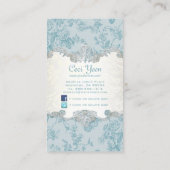 PixDezinves toile/blauwgroen rozen/DIY achtergrond Visitekaartje (Achterkant)