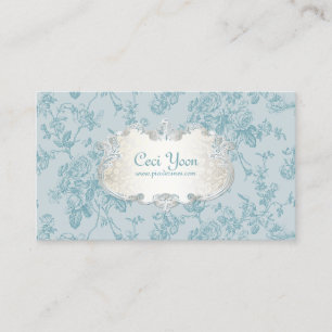 PixDezinves toile/blauwgroen rozen/DIY achtergrond Visitekaartje