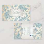 PixDezinves toile/blue rozen/DIY achtergrond Visitekaartje (Voorkant / Achterkant)