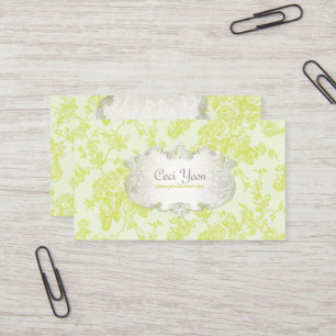 PixDezinves toile/groene rozen/DIY achtergrond Visitekaartje