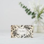 PixDezinves toile/zwarte rozen/DIY achtergrond Visitekaartje (Staand voorkant)