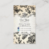 PixDezinves toile/zwarte rozen/DIY achtergrond Visitekaartje (Achterkant)