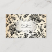 PixDezinves toile/zwarte rozen/DIY achtergrond Visitekaartje (Voorkant)