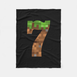 Pixel 7jr Verjaardag Nummer Zeven 7 Jaar Oud 7e Vi Fleece Deken