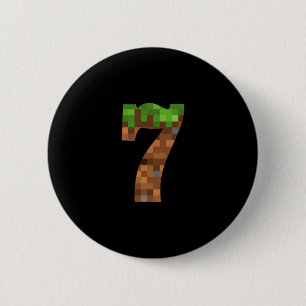 Pixel 7jr Verjaardag Nummer Zeven 7 Jaar Oud 7e Vi Ronde Button 5,7 Cm