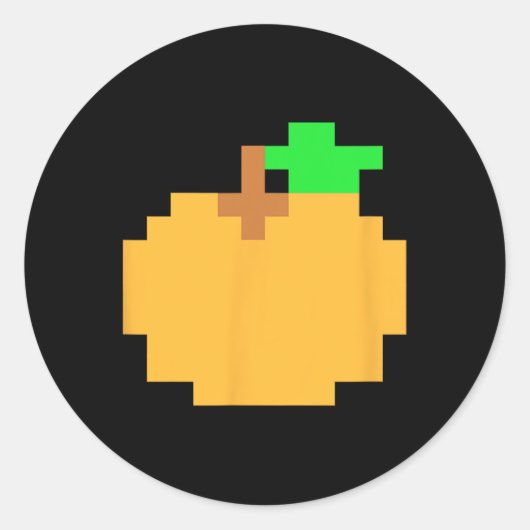 Pixel 8-bit Arcade Video Game Matching Kostuum The Ronde Sticker (Voorkant)