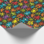 Pixel 8-bits monsters cadeaupapier (Hoek)