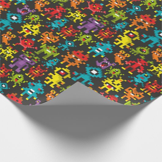 Pixel 8-bits monsters cadeaupapier (Hoek)