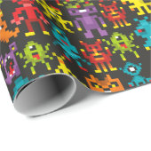 Pixel 8-bits monsters cadeaupapier (Rol Hoek)