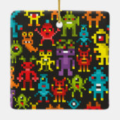 Pixel 8-bits monsters keramisch ornament (Achterkant)