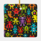 Pixel 8-bits monsters keramisch ornament (Voorkant)