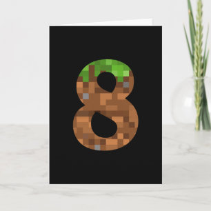 Pixel 8jr Verjaardag Nummer Acht 8 Jaar Oud 8e Vid Kaart