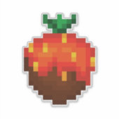 Pixel aardbei bedekte chocolade  sticker (Voorkant)