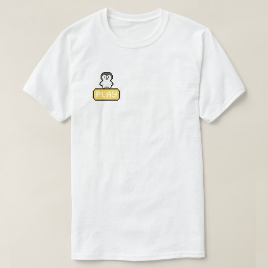 Pixel Afspeelknop Retro Gamer T-shirt (Design voorkant)