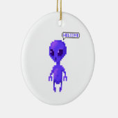 Pixel Alien Welkom Gamen Keramisch Ornament (Rechts)