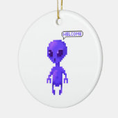 Pixel Alien Welkom Gamen Keramisch Ornament (Links)