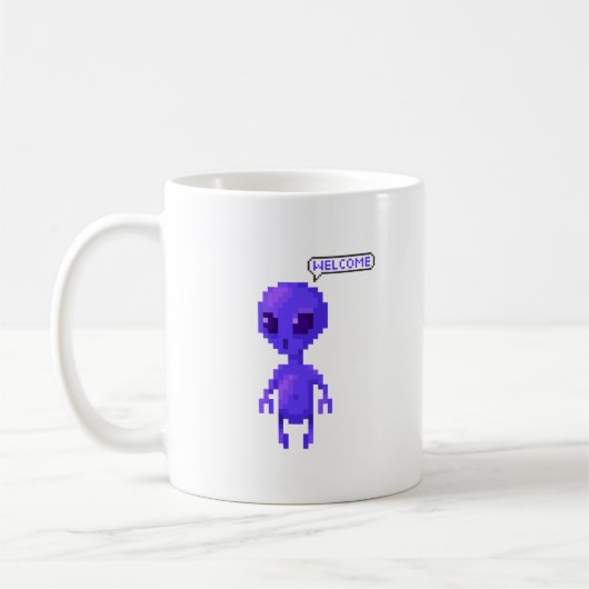 Pixel Alien Welkom Gamer Koffiemok (Links)