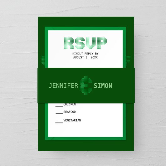 Pixel Ampersand Huwelijksuitnodiging Uitnodigingen Wikkel