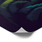 Pixel anime meisje in een dicht bos poster (Hoek)