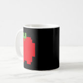 Pixel Apple 80s Retro Arcade Videogame Halloween Koffiemok (Voorkant links)
