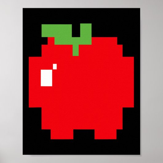Pixel Apple 80s Retro Arcade Videogame Halloween Poster (Voorkant)