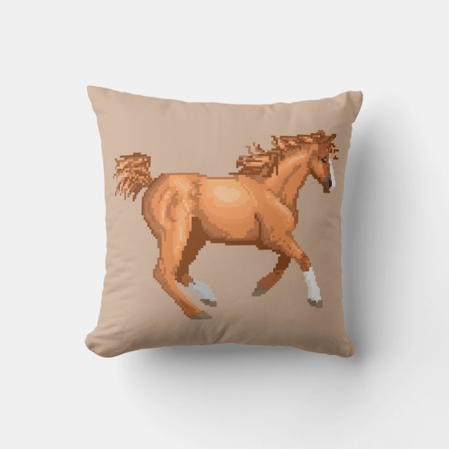 Pixel Arabian Horse Pillow Kussen (Voorkant)