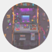 Pixel Arcade Console Controller Gamer Sticker (Voorkant)
