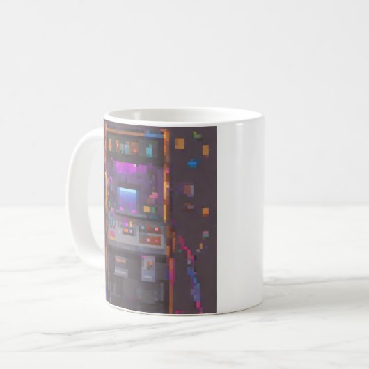 Pixel Arcade Console Controller Gamer Sticker Koffiemok (Voorkant links)