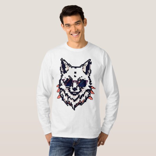 Pixel Arctic Fox T-shirt (Voorkant volledig)