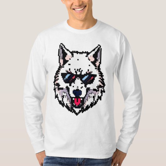 Pixel Arctic Wolf T-shirt (Voorkant)