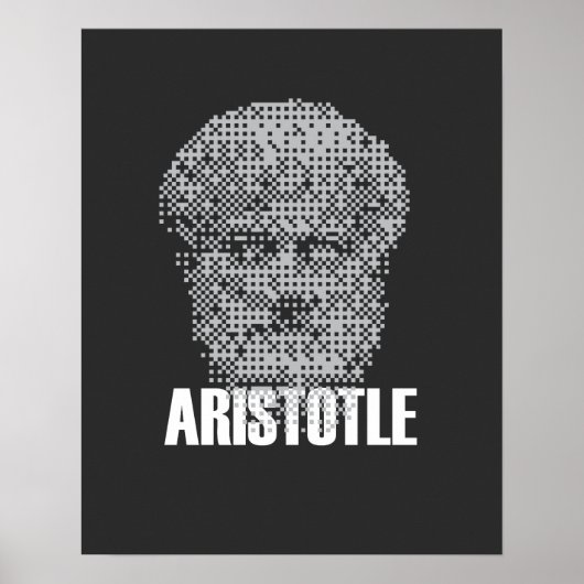 Pixel Aristoteles Hoofd Mozaïek Poster (Voorkant)