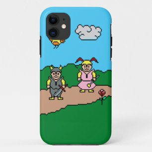 Pixel Art, 8 Bit, Jongen- en Meisjesvrienden iPhone 11 Hoesje
