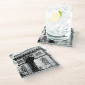 Pixel Art Arc de Triumph Glazen Onderzetter (Schuin)