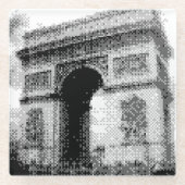 Pixel Art Arc de Triumph Glazen Onderzetter (Voorkant)