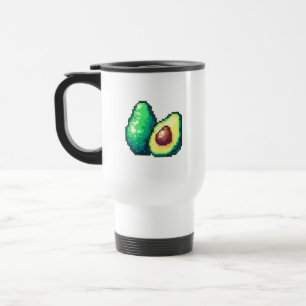 Pixel Art Avocado-Mok Reisbeker