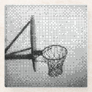 Pixel Art Basketball Hoop Glazen Onderzetter
