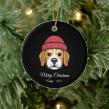 Pixel Art Beagle Hond Winterhoed