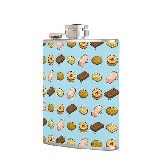 Pixel Art Biscuit en Cookie Selection Pattern Heupfles (Links)