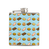 Pixel Art Biscuit en Cookie Selection Pattern Heupfles (Voorkant)