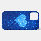 Pixel Art Blue Heart Retro Gamer Liefde Case-Mate iPhone Case (Achterkant (horizontaal))