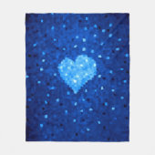 Pixel Art Blue Heart Retro Gamer Liefde Fleece Deken (Voorkant)